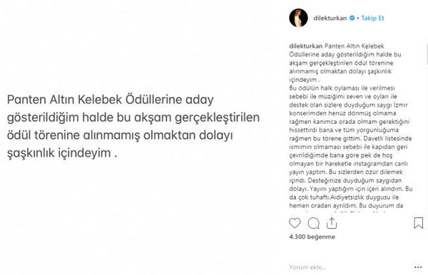 Dilek Türkan, Altın Kelebek Ödülleri'ne alınmadı! Deniz Çakır isyan etti - Resim : 1