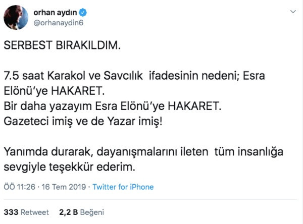 Gözaltına alınan Orhan Aydın serbest bırakıldı! Sebebi Esra Elönü çıktı - Resim : 2