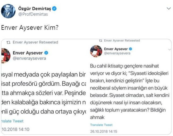 Özgür Demirtaş'la Enver Aysever Twitter'da birbirine girdi! - Resim : 1