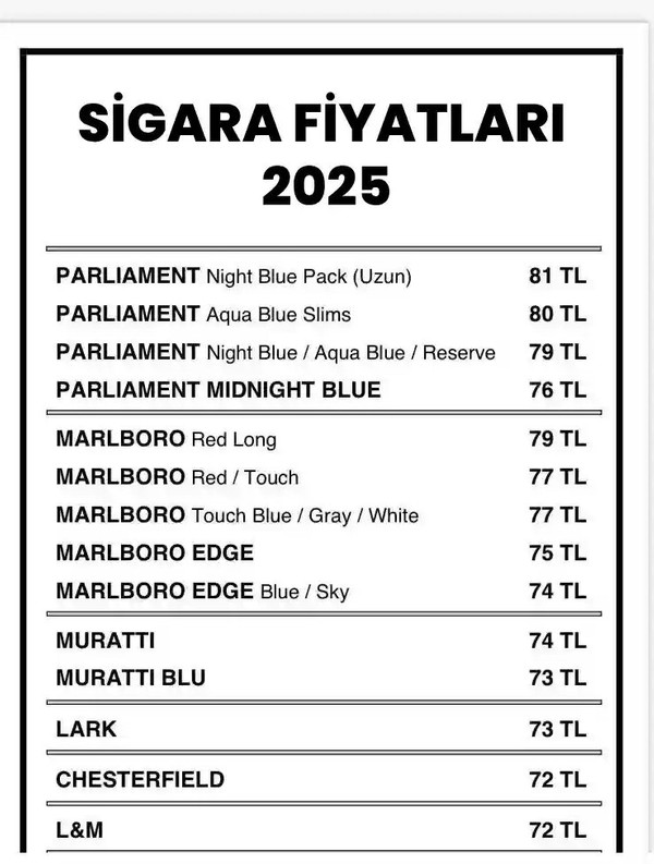Sigara zammı: 6 ocak güncel fiyat listesi | 6 OCAK Philp Morris GÜNCEL SİGARA FİYATLARI