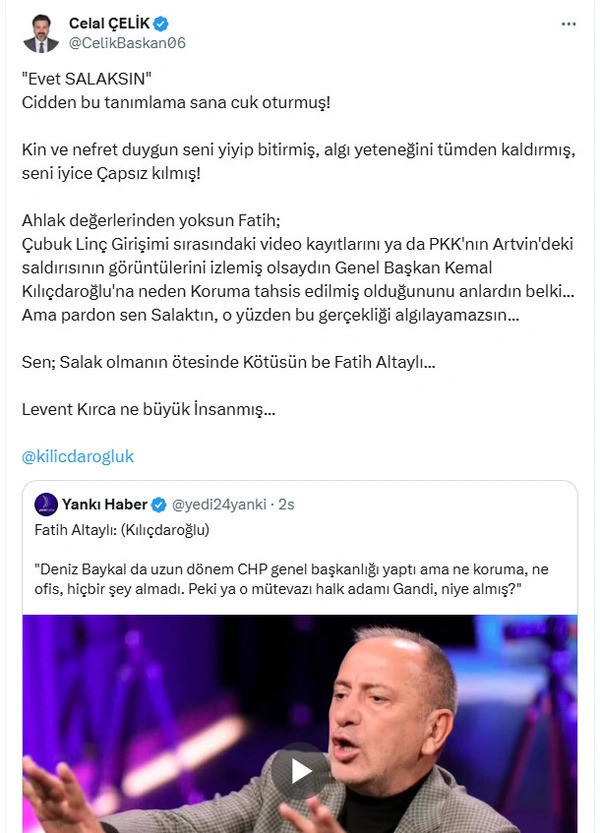 Kılıçdaroğlu'nun avukatından Fatih Altaylı'ya 'Evet Salaksın' - Resim : 1