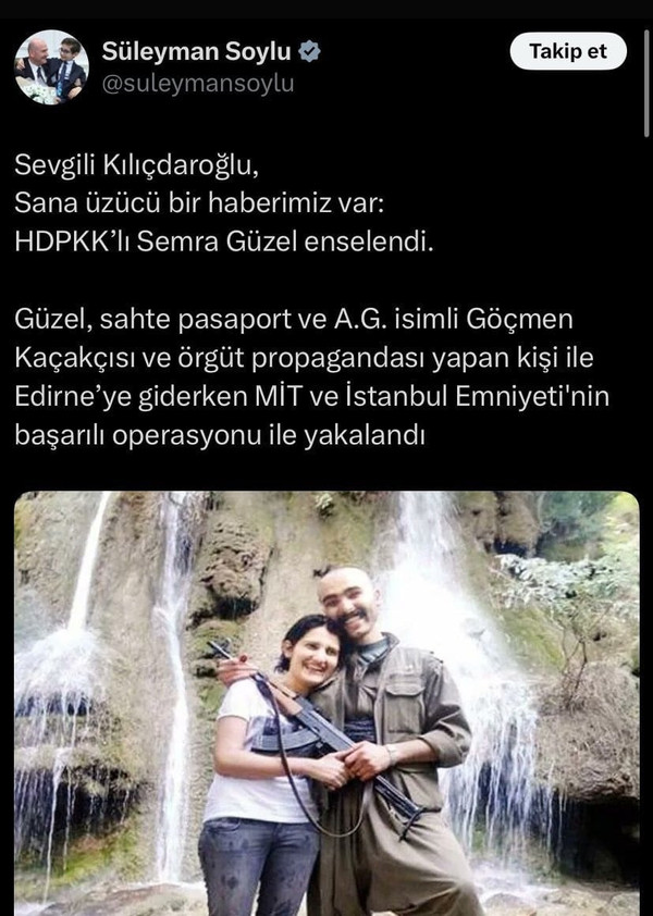 Semra Güzel tahliye edildi… Süleyman Soylu’nun o paylaşımı gündem oldu - Resim : 1