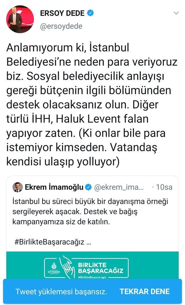 Erdoğan’ın konuşması Ersoy Dede’ye mesaj sildirdi - Resim : 1