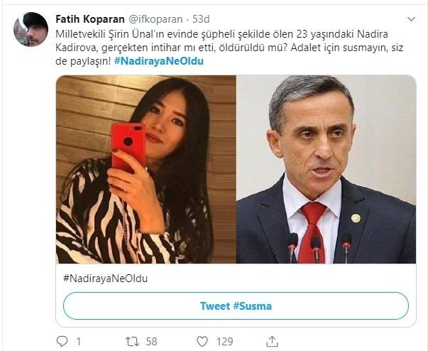 Sosyal medya şüpheli ölümün peşinde: #NadirayaNeOldu - Resim : 1