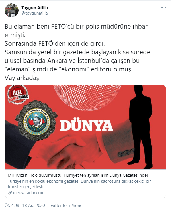 Dünya Gazetesi'nin transferi ortalığı karıştırdı! "Bu elemanı kollayanlar ifşa olacak" - Resim : 2