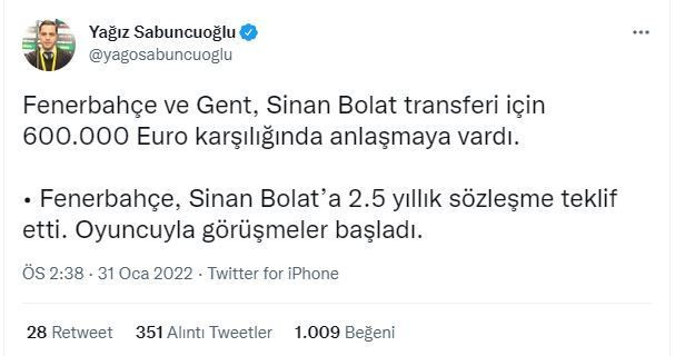 Fenerbahçe, Gent ile Sinan Bolat için anlaştı! - Resim : 2