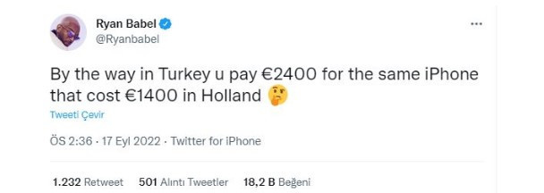 Ryan Babel'in iPhone 14 isyanı! - Resim : 1