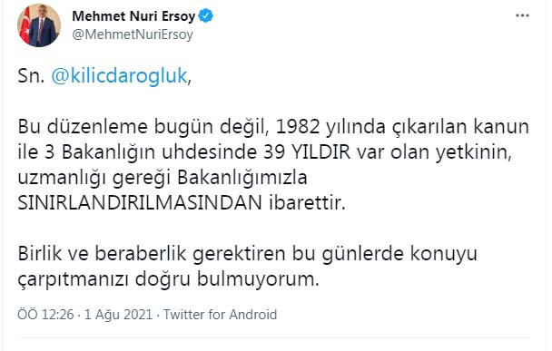 Bakan Ersoy'dan Kılıçdaroğlu'na 'yapılaşma yetkisi' yanıtı - Resim : 1