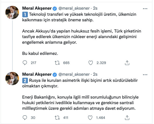 Meral Akşener’den ‘Akkuyu’ tepkisi: Kabul edilemez - Resim : 1