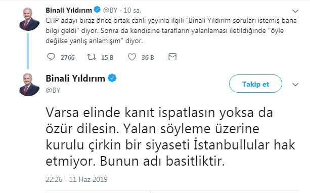 Yıldırım'dan İmamoğlu'na 'canlı yayın' yanıtı: Bunun adı basitliktir - Resim : 1