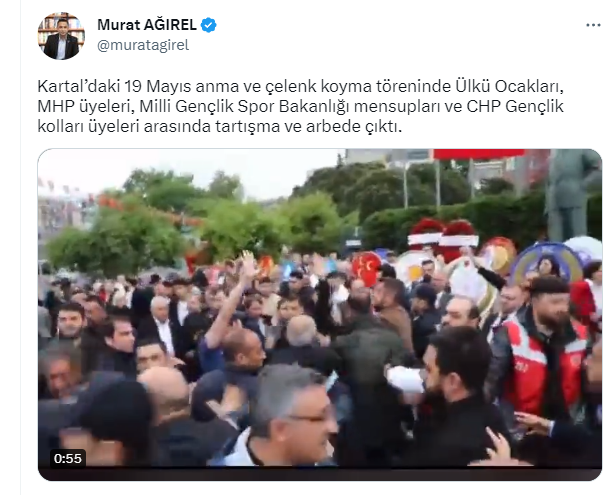 Kartal'da 19 Mayıs töreninde arbede! Ülkücüler ile CHP'liler birbirlerine girdi - Resim : 1