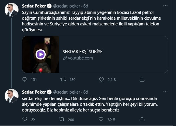 Sedat Peker son bombasını patlattı: "Biz hepimiz aileyiz her suçta beraberiz" - Resim : 1