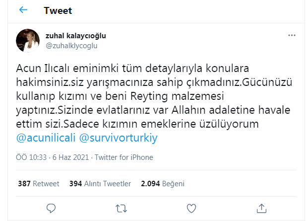 Acun Ilıcalı’nın mesajlarını ifşa ettiği Zuhal Kalaycıoğlu Twitter hesabını kapattı! - Resim : 2