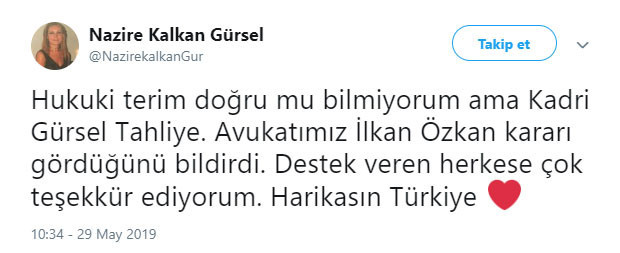 Gazeteci Kadri Gürsel tahliye edildi - Resim : 1