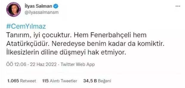 Bahçeli'nin 'Haddini aşmıştır' dediği Cem Yılmaz'a ünlülerden destek yağdı! - Resim : 1