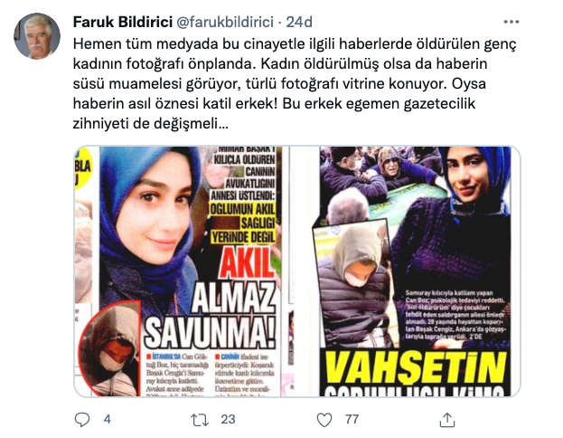 Medya Ombudsmanı Faruk Bildirici: Başak Cengiz cinayetinde katil ön planda olmalıydı - Resim : 1