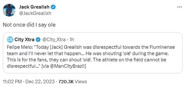 Felipe Melo, Grealish ve Walker'a saldırdı: 'Aptallar için söylüyorum' - Resim : 3