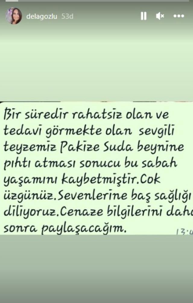 Yeğeni duyurdu! Pakize Suda'dan acı haber geldi! - Resim : 1