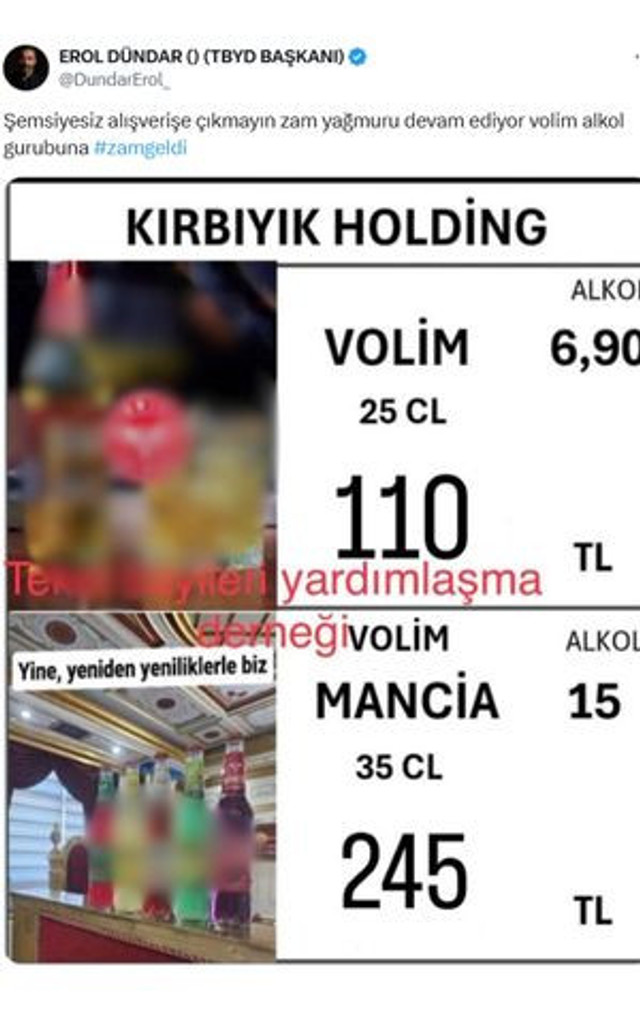 TBYD Başkanı duyurdu: Bir içki grubuna daha zam geldi! - Resim : 1