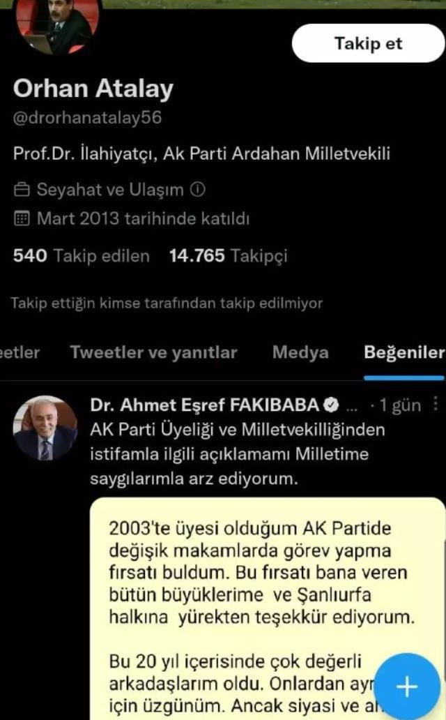 AK Parti'de bir istifa daha mı geliyor? Fakıbaba'nın paylaşımını beğenmişti! - Resim : 1