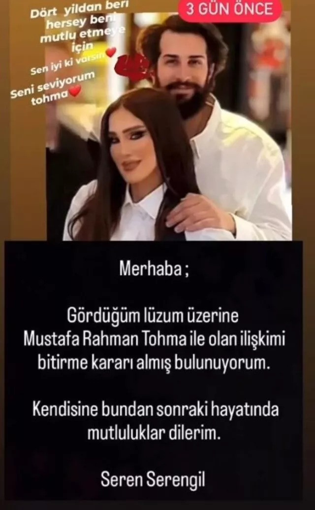 Seren Serengil ve Mustafa Rahman Tohma ayrıldı - Resim : 1