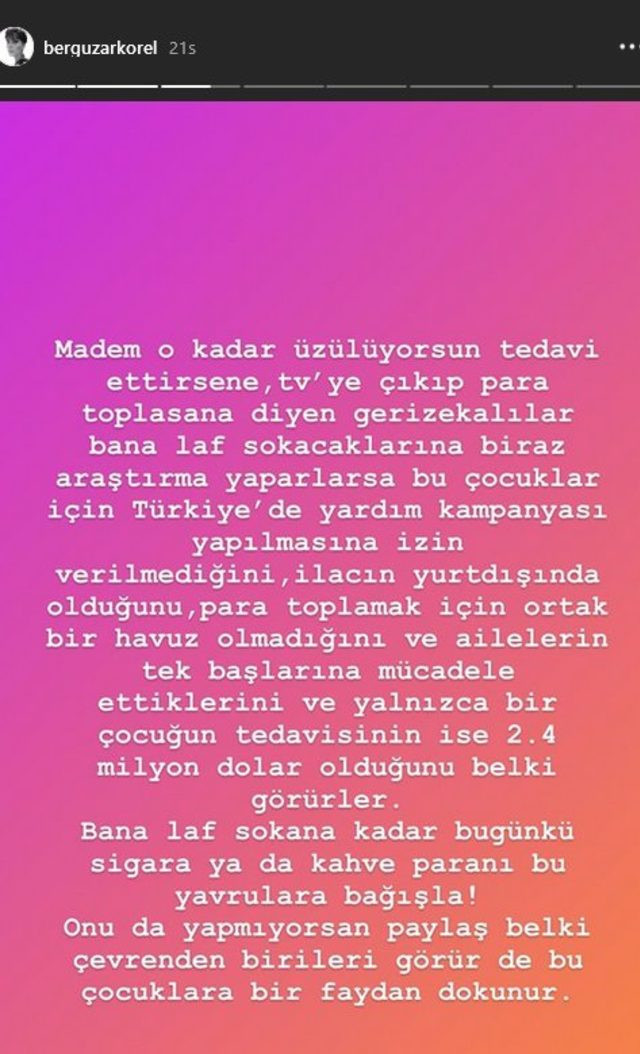 Bergüzar Korel çileden çıktı: 'Televizyona çıkıp para toplasana’ diyen gerizekalılar… - Resim : 1