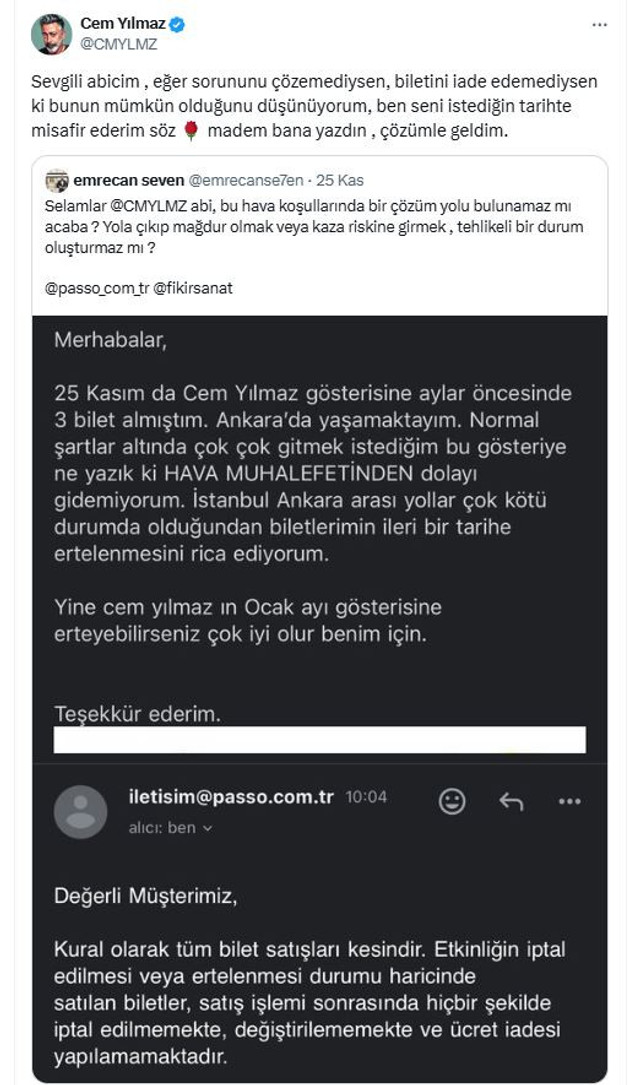 Cem Yılmaz'dan hayranına jest: Madem bana yazdın... - Resim : 2