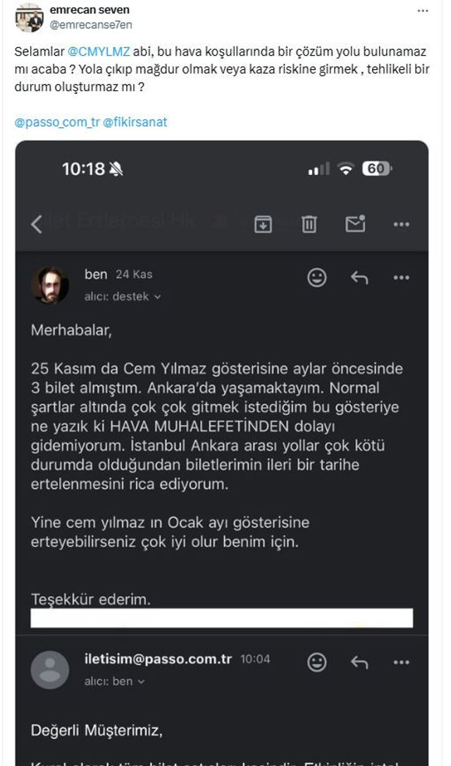Cem Yılmaz'dan hayranına jest: Madem bana yazdın... - Resim : 1