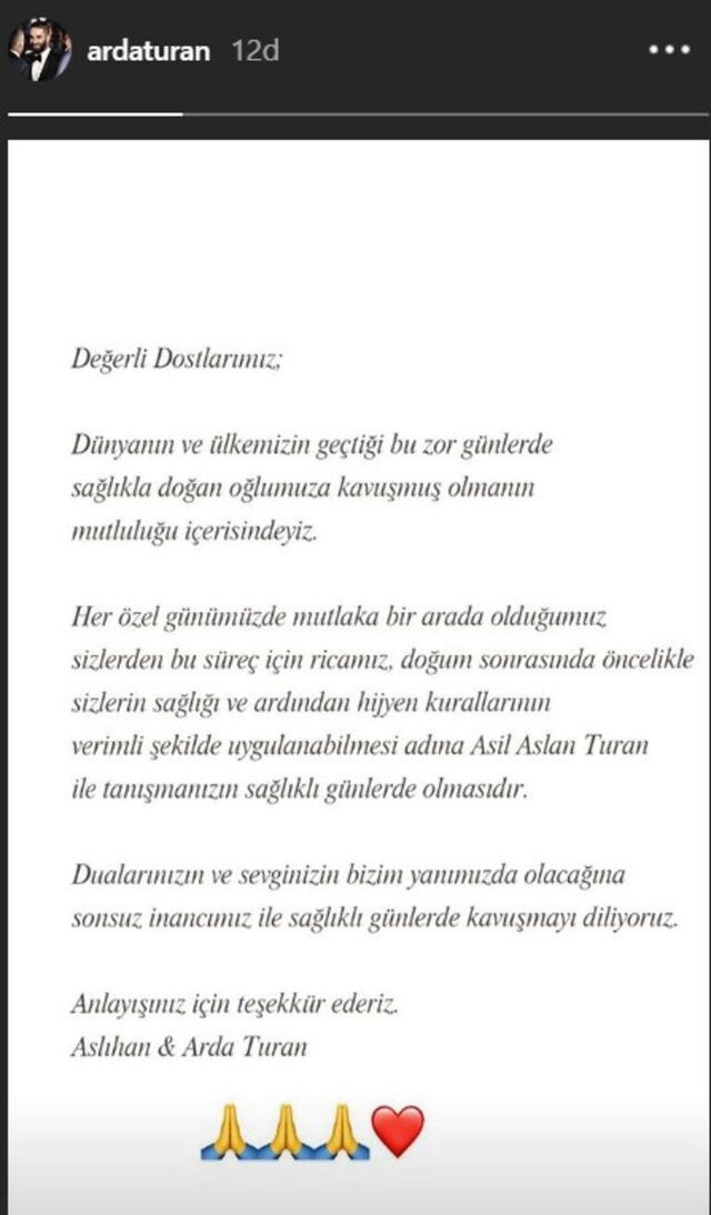 Arda Turan'ın eşi Aslıhan Doğan doğum yaptı! Dikkat çeken paylaşım - Resim : 1