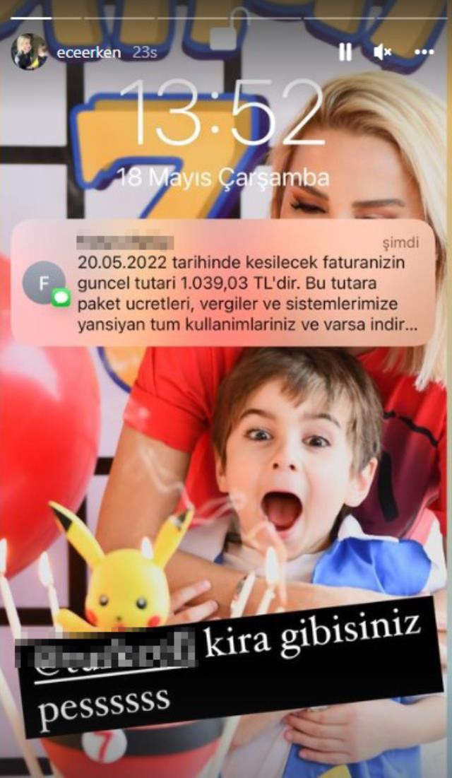 Ece Erken, gelen telefon faturasına sitem etti: Kira gibisiniz pes - Resim : 1