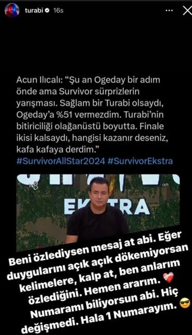 Turabi'den Acun Ilıcalı’ya çağrı: Kalp at abi ben anlarım - Resim : 1