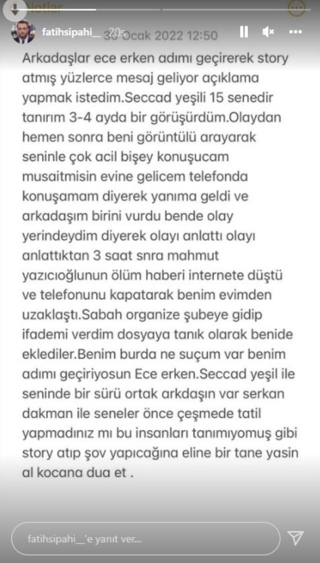 Cinayette adı geçen isim Ece Erken'i hedef aldı! Serkan Dakman'la tatile gitmedin mi? - Resim : 2
