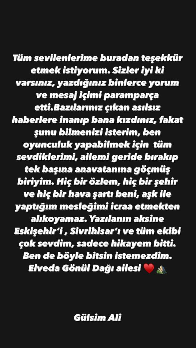 Gönül Dağı'nın finali tüm Türkiye'yi ağlattı! Güzel oyuncu Gülsim Ali sevenlerine böyle veda etti - Resim : 3