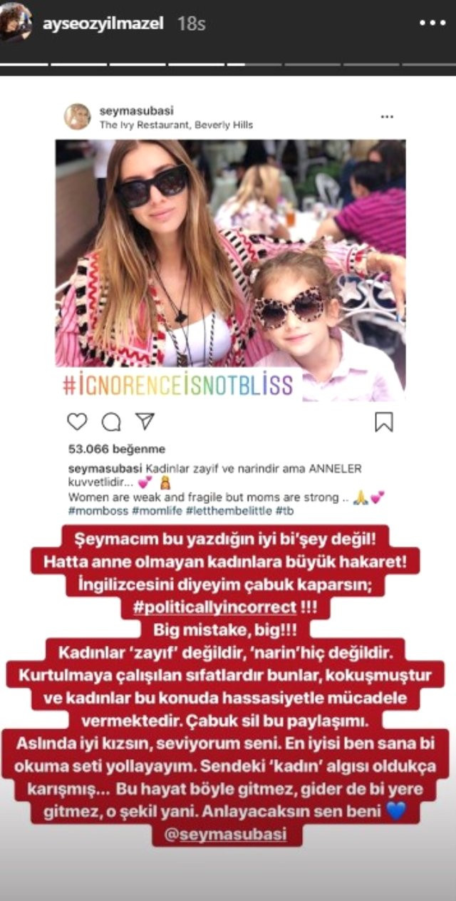 Ayşe Özyılmazel'den Şeyma Subaşı'nın "kadınlar zayıftır" paylaşımına tepki! - Resim : 2