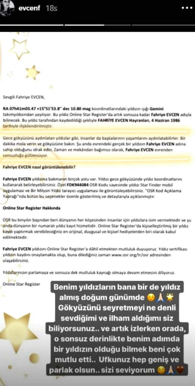 Fahriye Evcen'e doğum gününde hediye yağdı! Gökyüzünden yıldız bile aldılar! - Resim : 2