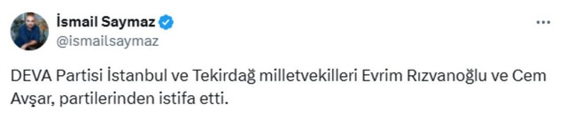 İsmail Saymaz duyurdu: DEVA'da çifte istifa... CHP'ye mi katılacaklar? - Resim : 2