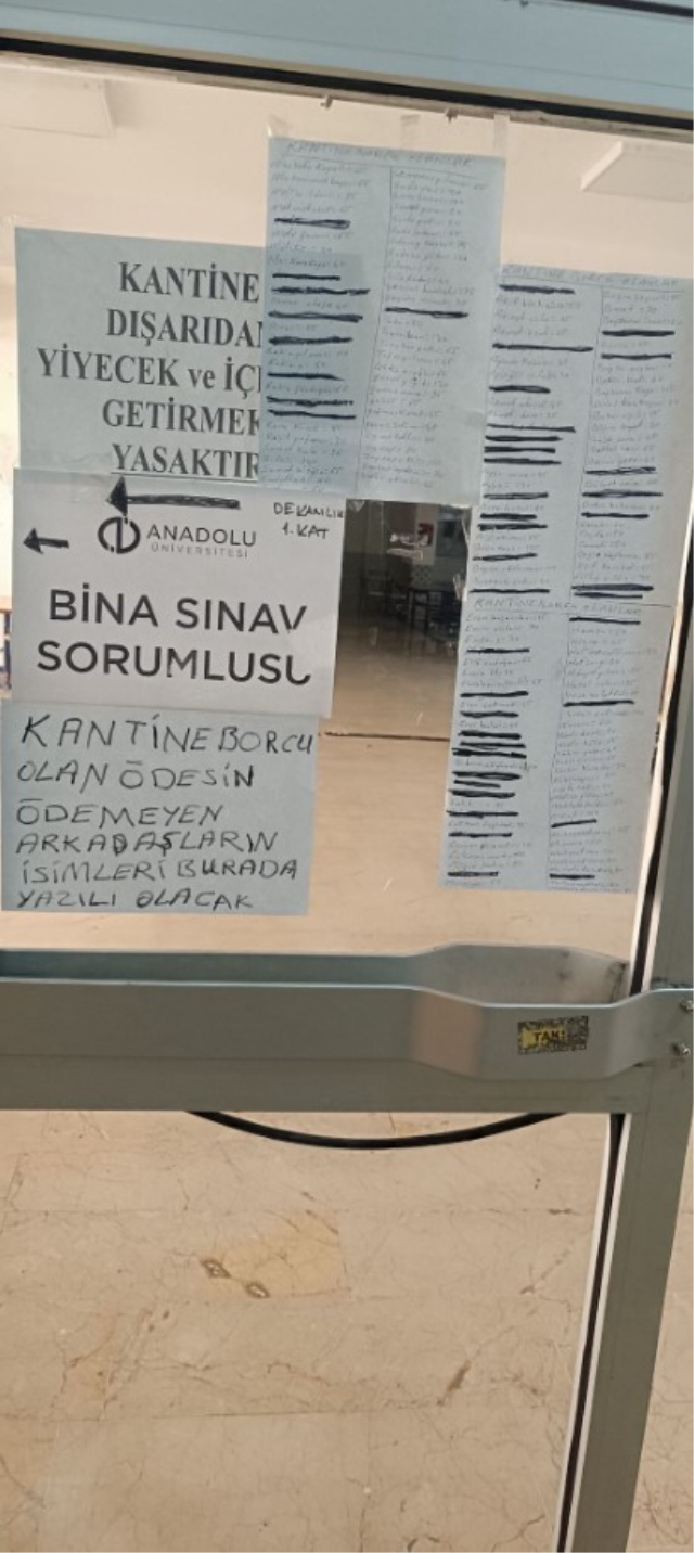 Üniversite kantininde “borçlu öğrenci listesi” tepkisi: Soruşturma başlatıldı - Resim : 1
