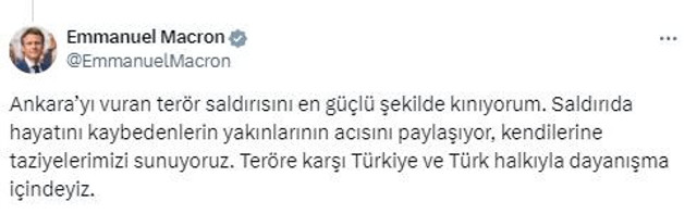 Macron'dan Türkiye'ye Türkçe destek - Resim : 1