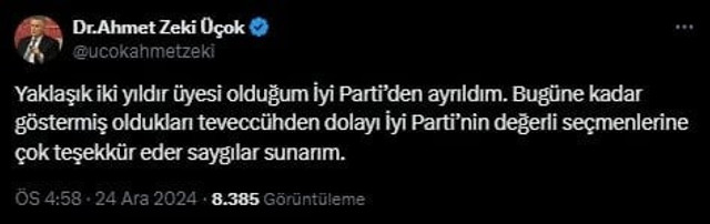 İYİ Parti'de kritik istifa: Sosyal medyadan açıkladı - Resim : 1