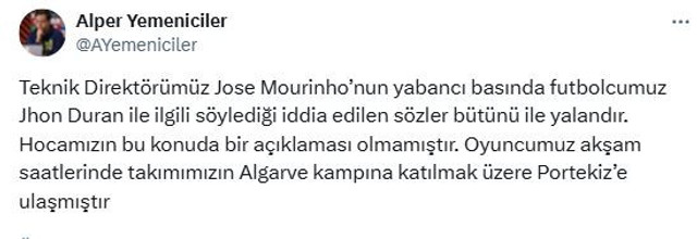 Jose Mourinho krizi mi? Fenerbahçe’den Duran haberlerine jet yalanlama! - Resim : 1
