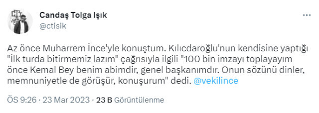 Kılıçdaroğlu çağrı yaptı, İnce'den jet yanıt geldi: "Ağabeyimdir, onun sözünü dinlerim..." - Resim : 1
