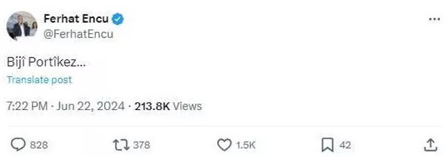 Eski HDP'li vekil Ferhat Encü'den skandal 29 Ekim paylaşımı - Resim : 2