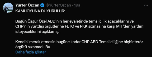 Özel'in 'MİT desteği' açıklamasına CHP'nin eski ABD temsilcisinden sert yanıt - Resim : 1