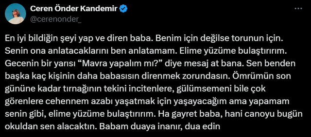 Sırrı Süreyya Önder'in kızı Ceren Önder Kandemir'den duygusal paylaşım: "En iyi bildiğin şeyi yap" - Resim : 1