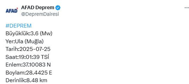 Muğla'da panik yaratan deprem! AFAD duyurdu - Resim : 2