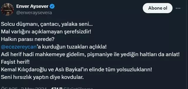 Enver Aysever Şaban Sevinç'i mi hedef aldı? 'Solcu düşmanı, çantacı, yalaka' - Resim : 3