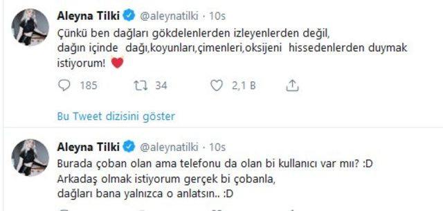 Aleyna Tilki'den takipçilerine çağrı: Gerçek bir çobanla… - Resim : 1