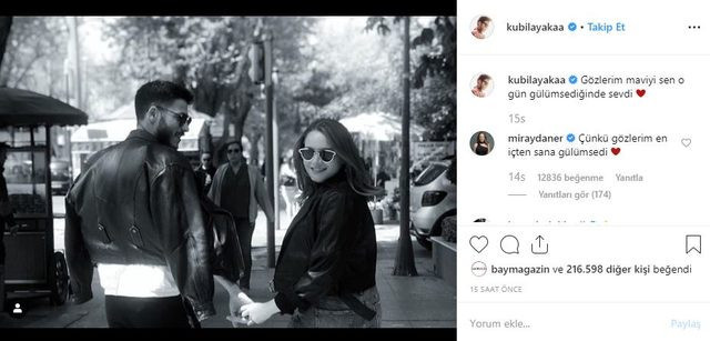 Kubilay Aka ve Miray Daner’den romantik mesajlar - Resim : 1
