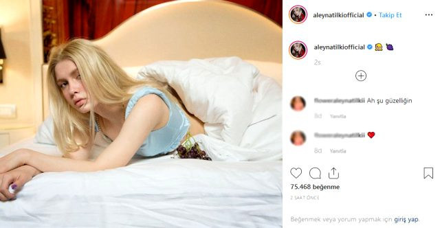 Amerika'ya taşınan Aleyna Tilki'den yatak pozu - Resim : 1