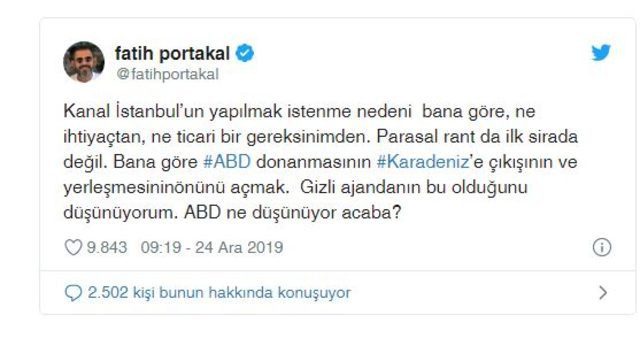Fatih Portakal'dan olay Kanal İstanbul iddiası! - Resim : 1